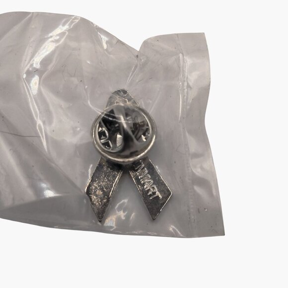 Ribbon Pin Red Yellow COVID 19 Vaccination Awareness Lapel Badge Enamel New - Picture 3 of 3